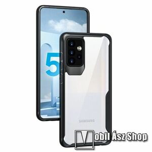 OTT! TRANSPARENT műanyag védő tok / átlátszó hátlap - FEKETE - szilikon szegély, erősített sarkok, ERŐS VÉDELEM! - SAMSUNG Galaxy A72 5G (SM-A726F) / Galaxy A72 4G (SM-A725F) kép