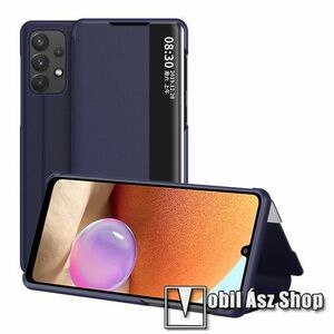 View Window ablakos notesz tok / flip tok - SÖTÉTKÉK - oldalra nyíló, asztali tartó funkciós, műanyag belső - SAMSUNG Galaxy A32 5G (SM-A326B) / Galaxy M32 5G (SM-M326B/DS) kép