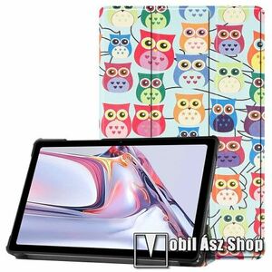 Notesz / mappa tok - SZÍNES BAGOLY MINTÁS - oldalra nyíló flip cover, TRIFOLD asztali tartó funkció, mágneses záródás, műanyag belső - SAMSUNG Galaxy Tab A7 10.4 (2020) (SM-T500/T505) / (2022) (SM-T509) kép