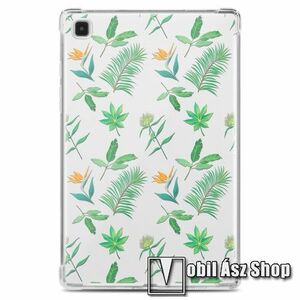 Szilikon védő tok / hátlap - ZÖLD LEVÉL MINTÁS - ÁTLÁTSZÓ - erősített sarkok, ERŐS VÉDELEM! - SAMSUNG Galaxy Tab A7 10.4 (2020) (SM-T500/T505) / (2022) (SM-T509) kép