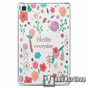 Szilikon védő tok / hátlap - Hello Everyday / VIRÁG MINTÁS - ÁTLÁTSZÓ - erősített sarkok, ERŐS VÉDELEM! - SAMSUNG Galaxy Tab A7 10.4 (2020) (SM-T500/T505) / (2022) (SM-T509) kép