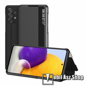 View Window ablakos notesz tok / flip tok - FEKETE - oldalra nyíló, asztali tartó funkciós, műanyag belső - SAMSUNG Galaxy A72 5G (SM-A726F) / Galaxy A72 4G (SM-A725F) kép