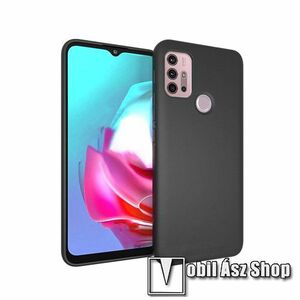 Szilikon védő tok / hátlap - MATT - FEKETE - MOTOROLA Moto G10 / Moto G20 / Moto G30 kép