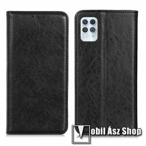 Notesz tok / flip tok - FEKETE - hasított bőr, asztali tartó funkciós, oldalra nyíló, rejtett mágneses záródás, bankkártya tartó zseb, szilikon belső - MOTOROLA Edge S / Moto G100 kép