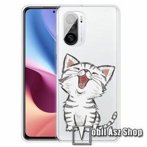 Szilikon védő tok / hátlap - CICA MINTÁS - ÁTLÁTSZÓ - Xiaomi Redmi K40 / Redmi K40 Pro / Redmi K40 Pro Plus / Mi 11i / Mi 11X / Mi 11X Pro / Poco F3 kép