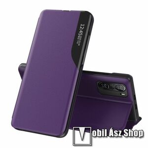 View Window ablakos notesz tok / flip tok - LILA - oldalra nyíló, asztali tartó funkciós, műanyag belső - Xiaomi Redmi K40 / Redmi K40 Pro / Redmi K40 Pro Plus / Mi 11i / Mi 11X / Mi 11X Pro / Poco F3 kép