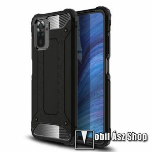 OTT! MAX DEFENDER műanyag védő tok / hátlap - FEKETE - szilikon belső, ERŐS VÉDELEM! - Xiaomi Redmi Note 10 / Note 10S / Poco M5s kép