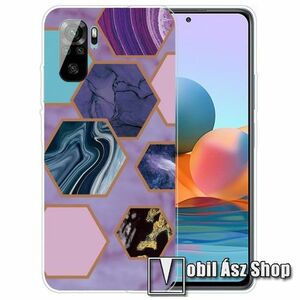 Szilikon védő tok / hátlap - LILA MÁRVÁNY MINTÁS - Xiaomi Redmi Note 10 / Note 10S / Poco M5s kép
