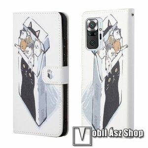 Notesz / mappa tok - CICA MINTÁS - oldalra nyíló, rejtett mágneses záródás, belső zseb, asztali tartó funkció, szilikon belső - Xiaomi Redmi Note 10 Pro / Redmi Note 10 Pro Max kép