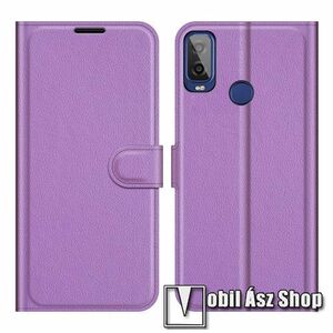 WALLET notesz tok / flip tok - LILA - asztali tartó funkciós, oldalra nyíló, rejtett mágneses záródás, bankkártyatartó zseb, szilikon belső - ALCATEL 1L (2021) kép