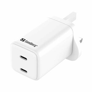 Sandberg hálózati töltő, ac charger dual usb-c pd 65w uk 441-62 kép