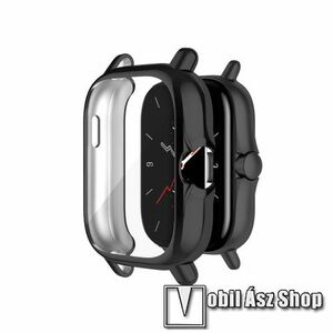 Okosóra szilikontok - GALVANIZÁLT FEKETE - szilikon előlapvédő is - Xiaomi Amazfit GTS 2e / GTS 2 kép