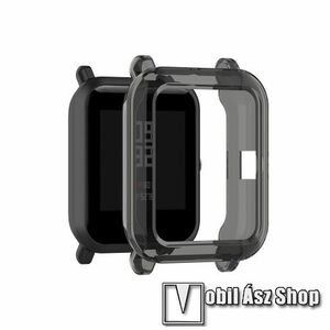Okosóra szilikontok - ÁTTETSZŐ FEKETE - Xiaomi Amazfit Pop / Pop Pro / GTS 2 mini / Amazfit Bip U / Amazfit Bip 1S / Amazfit Bip Lite kép