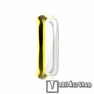 Okosóra műanyag védő tok / keret - ARANY - Szilikon előlapvédő is - SAMSUNG Galaxy Fit 2 (SM-R220) kép