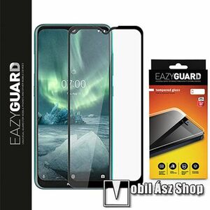 EAZYGUARD előlap védő karcálló edzett üveg - FEKETE - 9H, 2.5D, Arc Edge - A TELJES KIJELZŐT VÉDI! - NOKIA 2.4 - GYÁRI kép