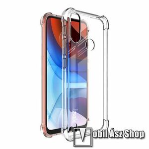 IMAK Silky szilikon védő tok / hátlap - ÁTLÁTSZÓ - ERŐS VÉDELEM! - képernyővédő fóliával! - MOTOROLA Moto E7 Power - GYÁRI kép