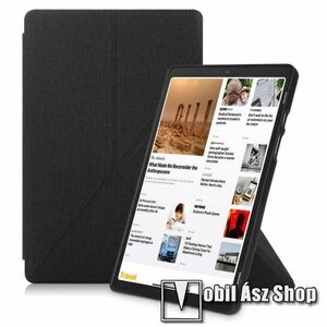 Notesz / mappa tok - FEKETE - oldalra nyíló flip cover, Origami asztali tartó funkciós, mágneses záródás, szilikon belső - SAMSUNG Galaxy Tab A7 10.4 (2020) (SM-T500/T505) / (2022) (SM-T509) kép