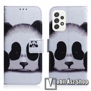 Notesz / mappa tok - PANDA MINTÁS - oldalra nyíló, rejtett mágneses záródás, bankkártyatartó zseb, asztali tartó funkció, szilikon belső - SAMSUNG Galaxy A72 5G (SM-A726F) / Galaxy A72 4G (SM-A725F) kép