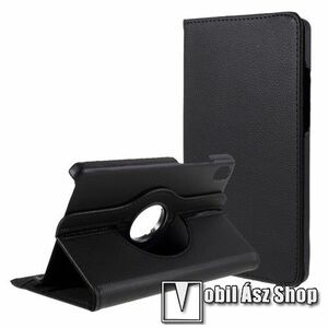 Notesz tok / mappa tok - FEKETE - gumis záródás, asztali tartó funkcióval, 360°-ban elforgatható, műanyag belső - Lenovo Tab M8 (FHD) (2nd Gen) (TB-8705) / Tab M8 (3rd Gen) kép