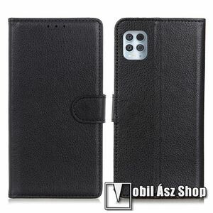 WALLET notesz tok / flip tok - FEKETE - asztali tartó funkciós, oldalra nyíló, rejtett mágneses záródás, bankkártyatartó zseb, szilikon belső - MOTOROLA Edge S / Moto G100 kép