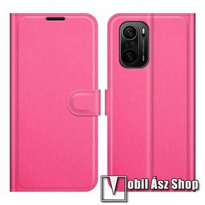 WALLET notesz tok / flip tok - MAGENTA - asztali tartó funkciós, oldalra nyíló, rejtett mágneses záródás, bankkártyatartó zseb, szilikon belső - Xiaomi Redmi K40 / Redmi K40 Pro / Redmi K40 Pro Plus / Mi 11i / Mi 11X / Mi 11X Pro / Poco F3 kép