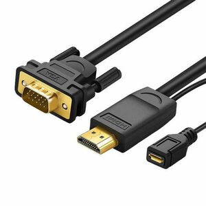 HDMI to VGA Adapter UGREEN MM101, round, 1.5m (black) kép