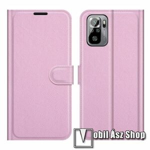 WALLET notesz tok / flip tok - RÓZSASZÍN - asztali tartó funkciós, oldalra nyíló, rejtett mágneses záródás, bankkártyatartó zseb, szilikon belső - Xiaomi Redmi Note 10 / Note 10S / Poco M5s kép
