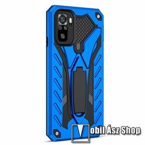 OTT! PHANTOM KNIGHT műanyag védő tok / hátlap - KÉK - szilikon betétes, kitámasztható, erősített sarkok - ERŐS VÉDELEM! - Xiaomi Redmi Note 10 / Note 10S / Poco M5s kép