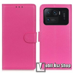 WALLET notesz tok / flip tok - RÓZSASZÍN - asztali tartó funkciós, oldalra nyíló, rejtett mágneses záródás, bankkártyatartó zseb, szilikon belső - Xiaomi Mi 11 Ultra kép