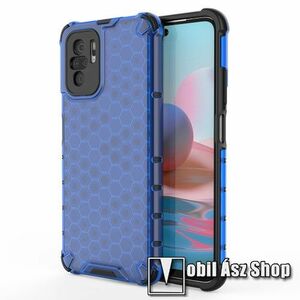 OTT! HONEYCOMB műanyag védő tok / hátlap - KÉK - szilikon belső, erősített sarkok, méhsejt mintás, ERŐS VÉDELEM! - Xiaomi Redmi Note 10 / Note 10S / Poco M5s kép