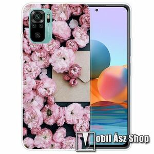Szilikon védő tok / hátlap - RÓZSASZÍN VIRÁG MINTÁS - Xiaomi Redmi Note 10 / Note 10S / Poco M5s kép