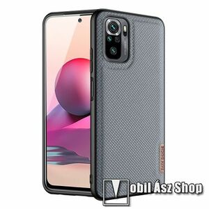 DUX DUCIS FINO műanyag védő tok / hátlap - szilikon szegély, SZÖVETTEL BEVONT HÁTLAP - SZÜRKE - Xiaomi Redmi Note 10 / Note 10S / Poco M5s - GYÁRI kép