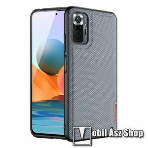 DUX DUCIS FINO műanyag védő tok / hátlap - szilikon szegély, SZÖVETTEL BEVONT HÁTLAP - SZÜRKE - Xiaomi Redmi Note 10 Pro / Redmi Note 10 Pro Max - GYÁRI kép