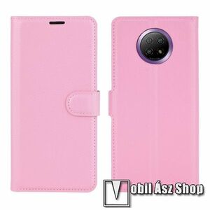 WALLET notesz tok / flip tok - RÓZSASZÍN - asztali tartó funkciós, oldalra nyíló, rejtett mágneses záródás, bankkártyatartó zseb, szilikon belső - Xiaomi Redmi Note 9T 5G / Redmi Note 9 5G kép