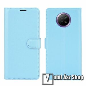 WALLET notesz tok / flip tok - VILÁGOSKÉK - asztali tartó funkciós, oldalra nyíló, rejtett mágneses záródás, bankkártyatartó zseb, szilikon belső - Xiaomi Redmi Note 9T 5G / Redmi Note 9 5G kép