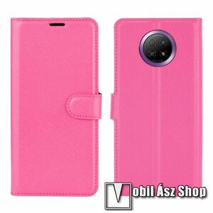 WALLET notesz tok / flip tok - MAGENTA - asztali tartó funkciós, oldalra nyíló, rejtett mágneses záródás, bankkártyatartó zseb, szilikon belső - Xiaomi Redmi Note 9T 5G / Redmi Note 9 5G kép
