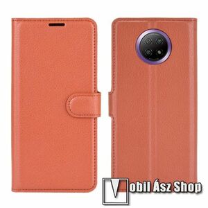 WALLET notesz tok / flip tok - BARNA - asztali tartó funkciós, oldalra nyíló, rejtett mágneses záródás, bankkártyatartó zseb, szilikon belső - Xiaomi Redmi Note 9T 5G / Redmi Note 9 5G kép
