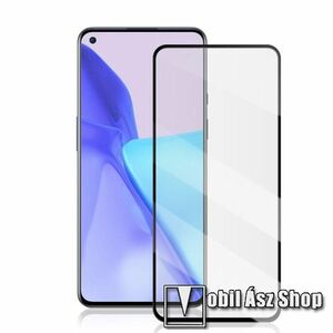 MOCOLO előlap védő karcálló edzett üveg, TELJES KIJELZŐT VÉDI - FEKETE - 9H, 0, 33mm, Arc Edge, A teljes felületén tapad! - Oneplus 9 - GYÁRI kép