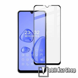 IMAK Pro+ előlap védő karcálló edzett üveg - FEKETE - 9H, A teljes felületén tapad! - SAMSUNG Galaxy A32 4G (SM-A325F) - A TELJES KIJELZŐT VÉDI! - GYÁRI kép