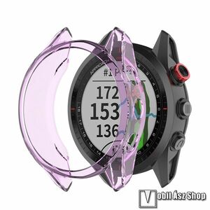 Garmin Approach S62, Okosóra szilikontok, Keret, Bumper, Átlátszó, Lila kép