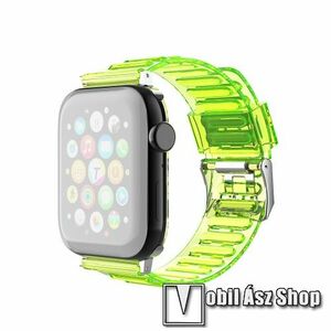 Okosóra szíj - szilikon - ÁTTETSZŐ ZÖLD - 120mm+80mm hosszú, 20mm széles - SAMSUNG Galaxy Watch 42mm / Amazfit GTS / Galaxy Watch3 41mm / HUAWEI Watch GT 2 42mm / Galaxy Watch Active / Active 2 kép