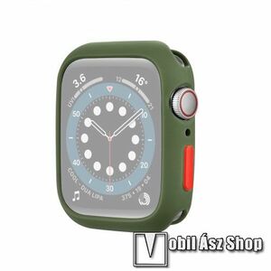 Okosóra szilikontok - SÖTÉTZÖLD / PIROS - APPLE Watch Series 4 / 5 / 6 / SE / SE (2022) 40mm kép