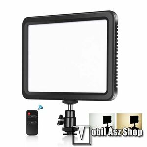 PULUZ PU4116 stúdióvilágítás - 116db LED, akku állapot jelző, forgatható, dönthető, 3300K-5600K, állítható fényerő és színhőmérséklet, távirányítóval, 12W, NP-F550/770/970 akkumulátor vagy DC9V-os adapterrel használható (NEM TARTOZÉK!), 1/4" csatlakozó kép