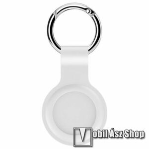 Szilikon védő tok Apple AirTag-hez - kulcstartó - FEHÉR kép