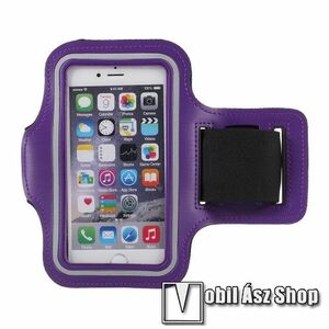 UNIVERZÁLIS SPORT tok / karpánt - LILA - állítható, fülhallgató kivezetés, 27cm hosszú karpánt, belső méret: 150 x 80 mm kép