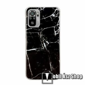 Szilikon védő tok / hátlap - FEKETE MÁRVÁNY MINTÁS - Xiaomi Redmi Note 10 / Note 10S / Poco M5s kép