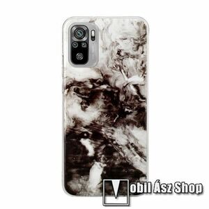 Szilikon védő tok / hátlap - FEKETE / FEHÉR MÁRVÁNY MINTÁS - Xiaomi Redmi Note 10 / Note 10S / Poco M5s kép