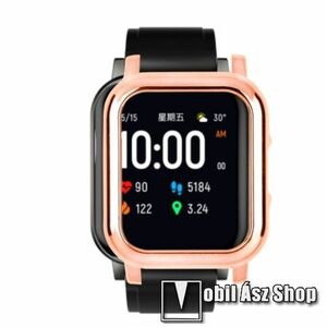 Okosóra műanyag védő tok / keret - GALVANIZÁLT ROSE GOLD - Xiaomi Haylou Solar LS02 kép