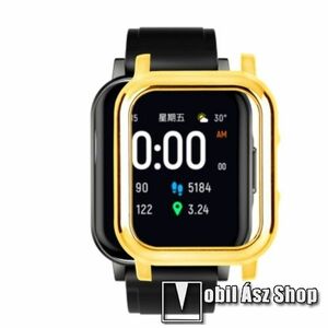 Okosóra műanyag védő tok / keret - GALVANIZÁLT ARANY - Xiaomi Haylou Solar LS02 kép
