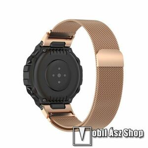 Okosóra milánói szíj - rozsdamentes acél, mágneses - ARANY - 207mm hosszú, csavarhúzóval, TENGELY NÉLKÜL! - Xiaomi Amazfit T-Rex / Amazfit T-Rex Pro kép